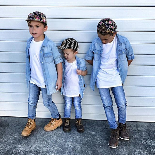 Camisas de Mezclilla con Solapa para Niños y Niñas de Manga Larga - Image 8