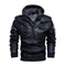 Chaqueta de Cuero Lavado para Hombre - Otoño e Invierno