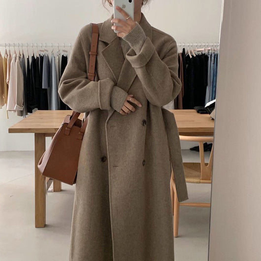 Abrigo de Lana Largo Elegante Doble Botonadura Oversize - Image 10