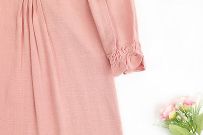 Vestido Infantil de Lino con Encaje y Mangas Largas - Image 25