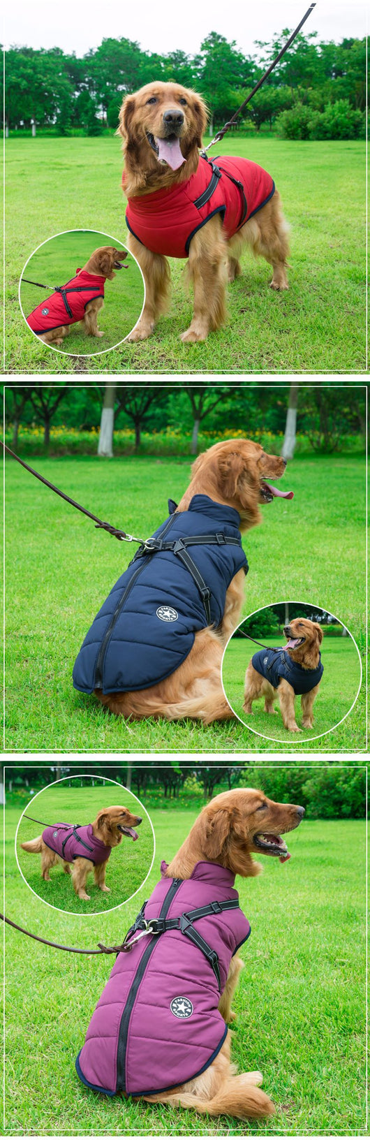 Abrigo Reflectante Impermeable para Perros Grandes - Chaleco Térmico Invierno - Image 9