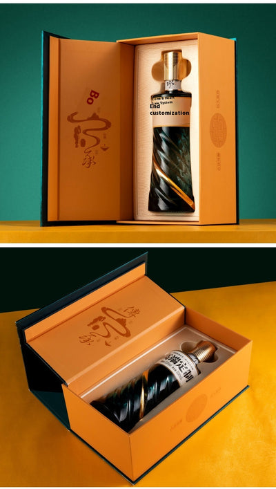 Caja de Licor con Diseño Floral Dorado y Seda Estampada - Image 10