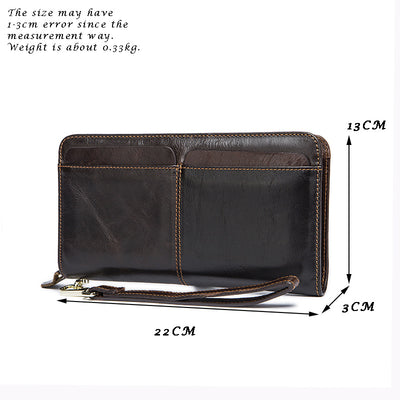 Cartera Larga Ejecutiva para Hombre Cuero Genuino Múltiples Compartimentos - Image 5