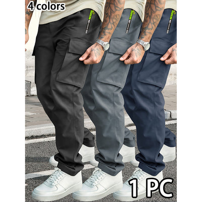 Pantalones de Trabajo Casual Hombre Corte Relajado con Bolsillos Amplios - Image 9