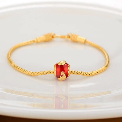 Pulsera de Cuentas de Oro Antiguo en Cobre Puro con Tarjeta de Bendición - Image 2