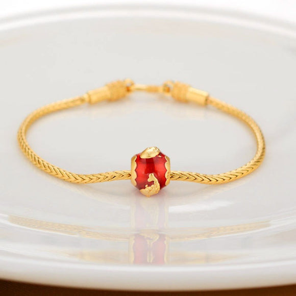 Pulsera de Cuentas de Oro Antiguo en Cobre Puro con Tarjeta de Bendición