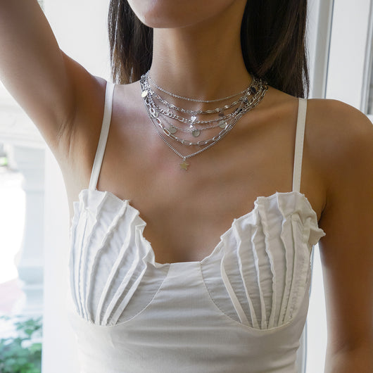 Collar Clavícula Personalizado con Candado de Lentejuelas y Cadena Fina Estrella - Image 6