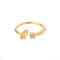 Golden stainless steel unisex ring Dorado Q
