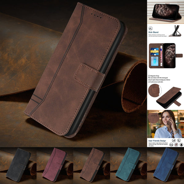 Funda Cartera para Celular con Textura Premium y Soporte de Tarjetas