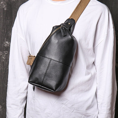 Bolsa Cruzada de Cuero para Hombre - Estilo Casual