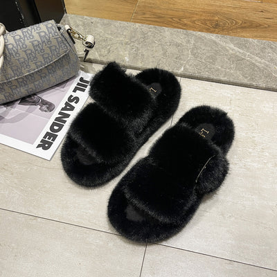 Pantuflas Peludas con Suela Gruesa para Exterior - Image 2