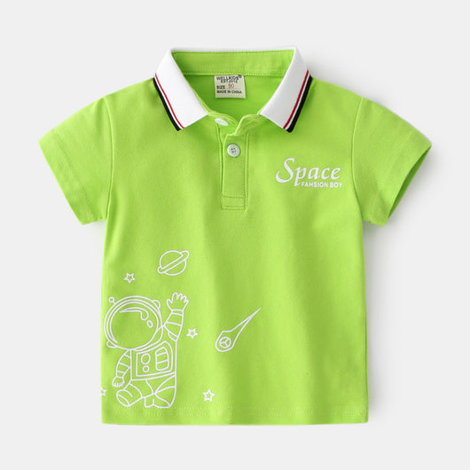 Camisa Infantil de Manga Corta con Cuello Solapa - Image 6