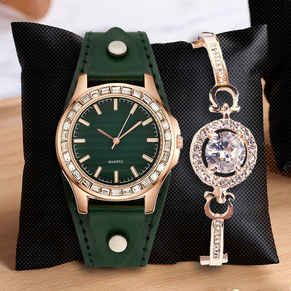Reloj de Lujo Ligero con Pulsera de Diamantes Completa para Mujer