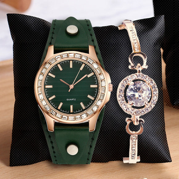 Reloj de Lujo Ligero con Pulsera de Diamantes Completa para Mujer