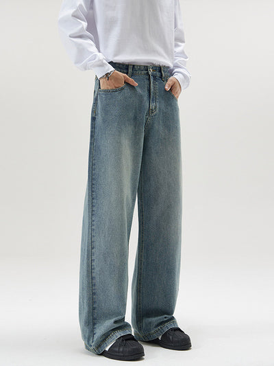 Pantalones Vaqueros Holgados Lavados Estilo Americano para Hombre - Image 11