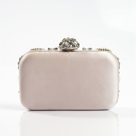 Bolso de Noche Elegante con Corazón y Diamantes para Mujer