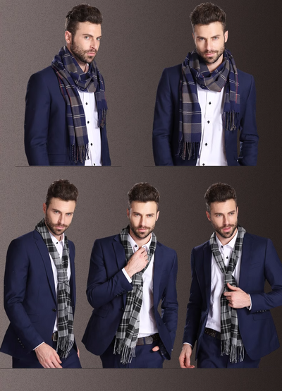 Bufanda Escocesa para Hombre Invierno Cálida Estilo Europa - Image 37