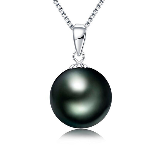 Collar de Perlas Negras Tahitianas 9-10mm Estilo Europeo Americano