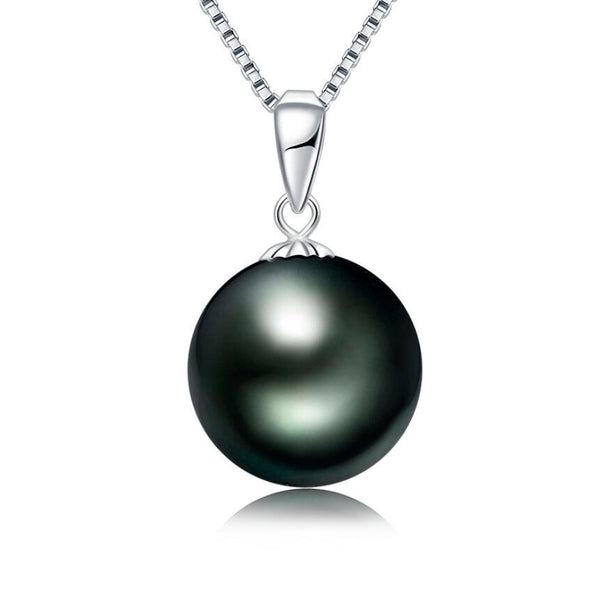 Collar de Perlas Negras Tahitianas 9-10mm Estilo Europeo Americano