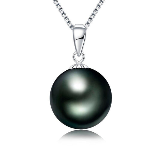 Collar de Perlas Negras Tahitianas 9-10mm Estilo Europeo Americano