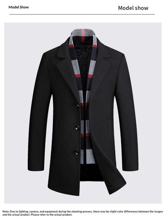 Blazer Casual para Hombre con Solapa y Bufanda de Lana - Image 17