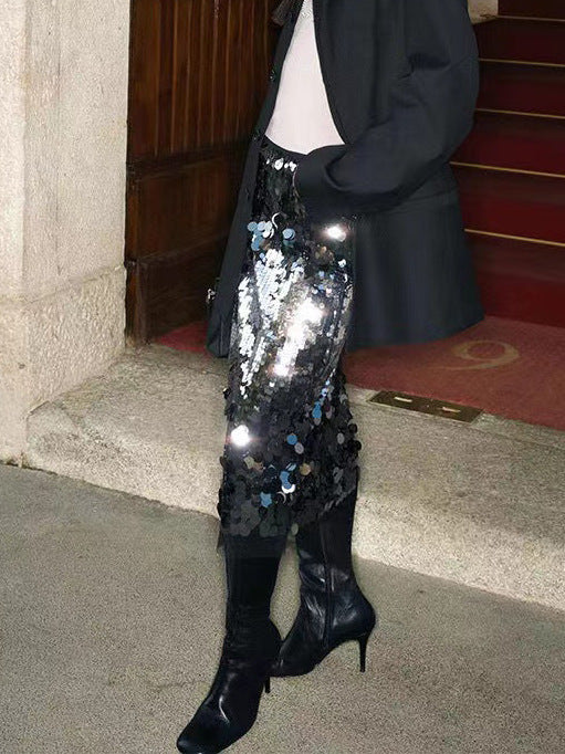 Falda Entallada de Lentejuelas Versátil - Lujo Accesible - Image 17