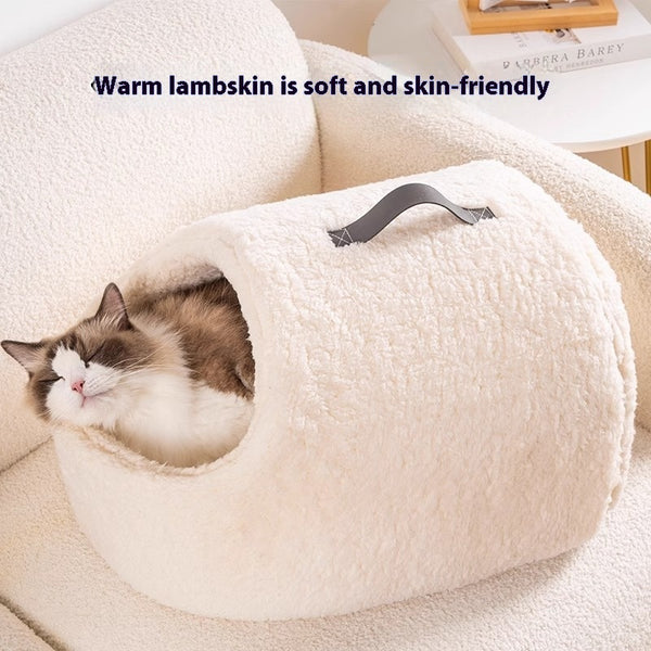 Pantuflas Cama Gato Lana Merino Desmontables y Lavables - Calidez y Seguridad