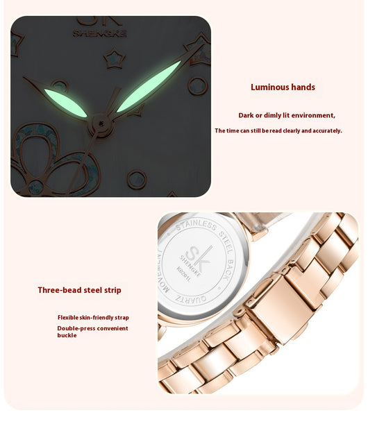 Reloj de Cuarzo para Mujer con Correa de Acero y Diamantes - Image 12