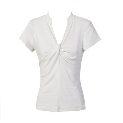 Blusa Básica Mujer con Nudo en V - Camiseta Versátil para Cualquier Ocasión - Image 6