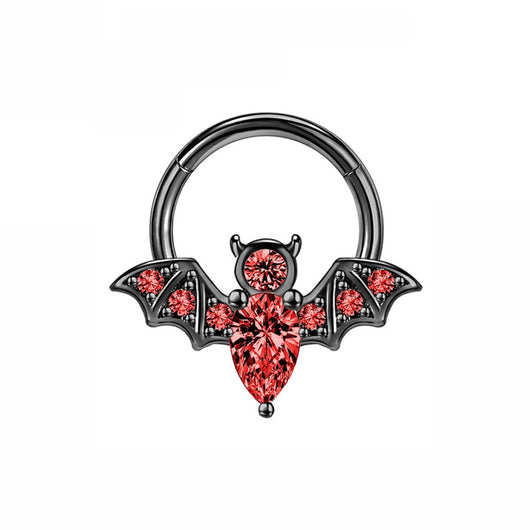Piercing de Nariz con Murciélago y Circón para Halloween - Image 4