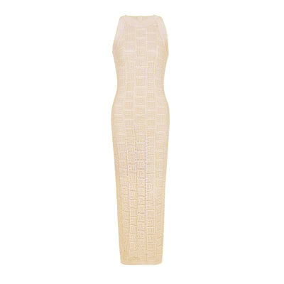Chaleco Vestido Tejido Calado Manga Larga Cuello Redondo - Image 12
