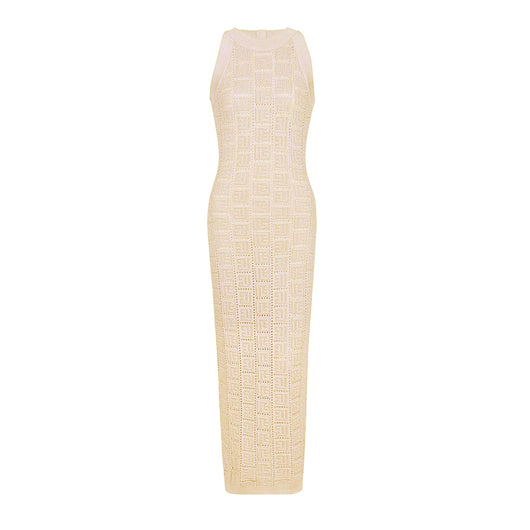 Chaleco Vestido Tejido Calado Manga Larga Cuello Redondo - Image 12