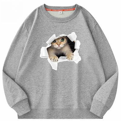 Playera Suelta de Cuello Redondo para Parejas - Algodón 100% Manga Larga - Image 3