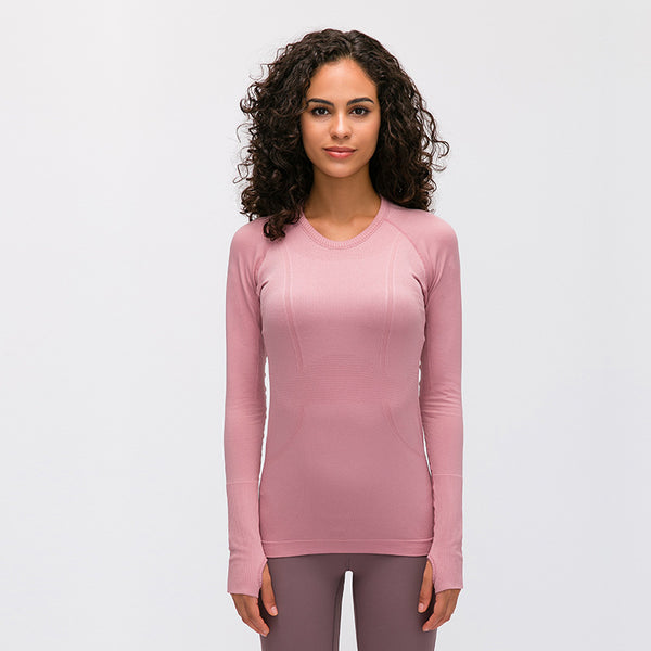 Playera Deportiva Mujer Cuello Redondo Ajustada y Transpirable