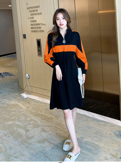 Vestido Tejido Slim con Contraste de Colores - Elegancia y Comodidad - Image 15