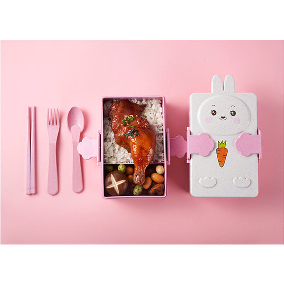 Lonchera Infantil de Fibra de Trigo con Compartimentos - Caja Bento para Niños