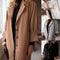 Abrigo de Lana para Mujer con Cuello Solapa y Mangas 3/4 - Otoño e Invierno