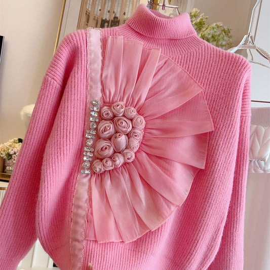 Suéter Grueso con Volantes para Mujer - Diseño Elegante