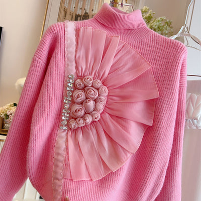 Suéter Grueso con Volantes para Mujer - Diseño Elegante