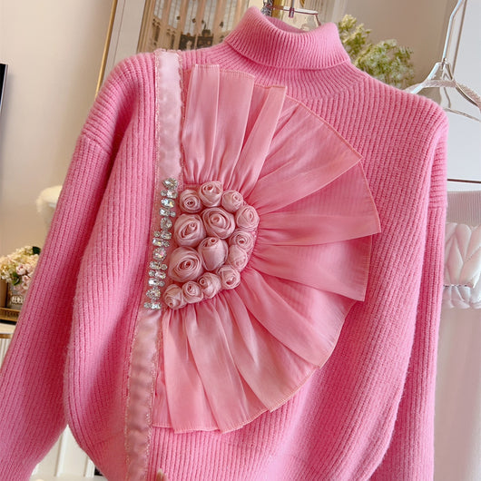 Suéter Grueso con Volantes para Mujer - Diseño Elegante