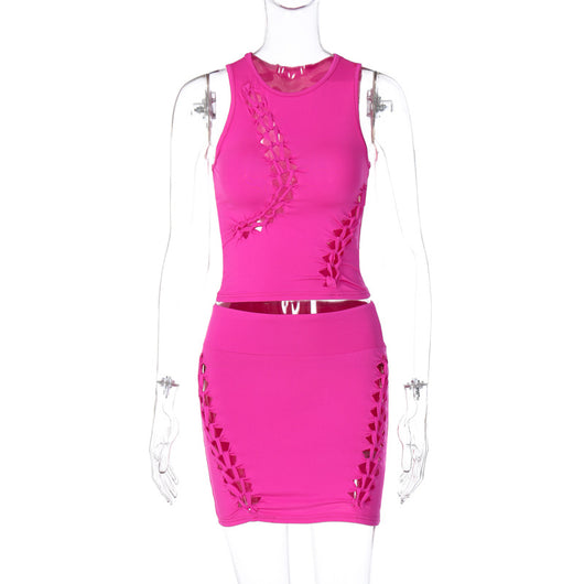 Vestido Liso sin Mangas Cuello Redondo - Image 15