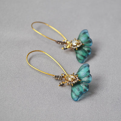 Aretes Mariposa Verde Pintados a Mano - Image 7