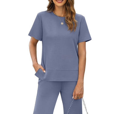 Blusa Suelta de Cuello Redondo Manga Corta para Mujer - Image 12