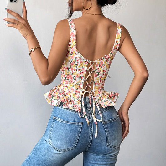 Camiseta Ajustable con Encaje y Volantes en la Cintura - Image 5