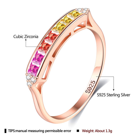 Anillo de Plata Esterlina para Mujer con Circonita Arcoíris - Image 3