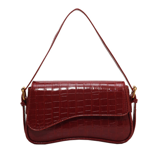Bolso de Hombro Mujer Cuero PU Patrón Piedra con Hebilla Metálica - Image 7
