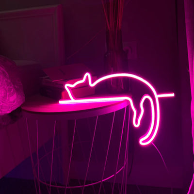 Luz LED Gato Neón - Decoración Luminosa para Dormitorio