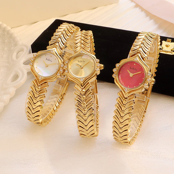 Reloj de Cuarzo para Mujer con Cadena de Bambú