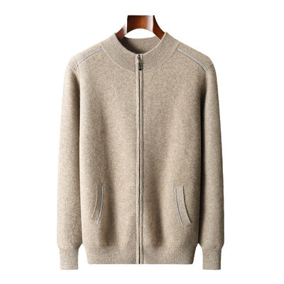 Suéter de Cachemira para Hombre Grueso Cuello Alto Cremallera - Image 6