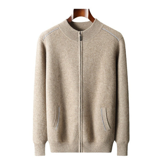 Suéter de Cachemira para Hombre Grueso Cuello Alto Cremallera - Image 6
